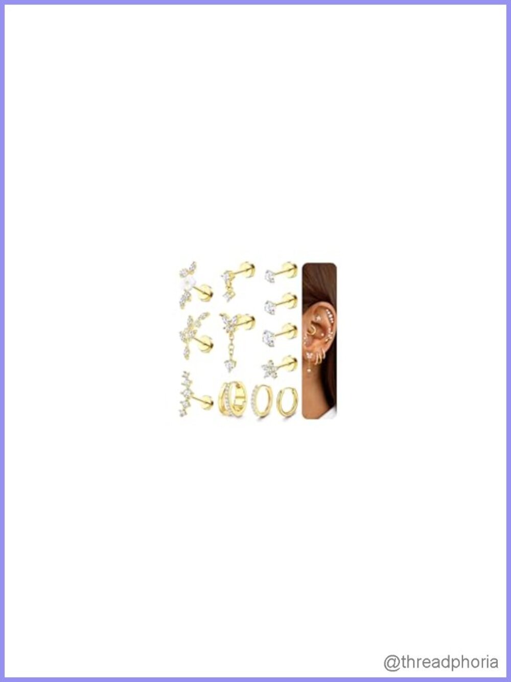Hypoallergenic 316L Stainless Steel Flat Back Cartilage Earrings